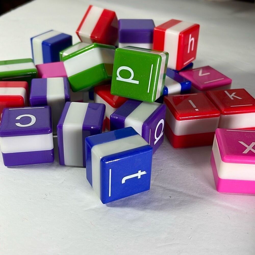 One lot of 1” square 26 letter cubes. Letter recognition spelling word building